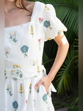 BTFL-life flower embroidered dress XS